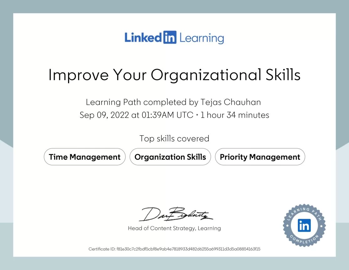 Professional certificate